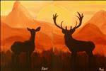Deer at Sunset - Set or Single