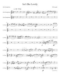Isn T She Lovely Sheet Music For Saxophone Alto Alto Sax Piano Duet Musescore Com