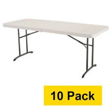 Lifetime Tables 4571 Almond 6 Ft Fold In Half Table Top 10 Pack Lifetime Tables Folding Table Fold In Half Table
