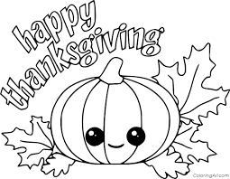 Thanksgiving coloring pages (100% free) sunday school or children's church. Happy Thanksgiving With Cute Pumpkin Coloring Page Coloringall