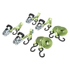 Lot De 4 Sangles Avec Tendeur A Cliquet Crochet Standers L 5 M X L 25 Mm Leroy Merlin