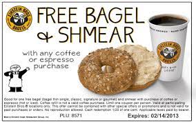 Free Bagel With Your Coffee At Einstein Bros Bagels Coupon Via The Coupons App Coffee And Bagel Bagel Coffee Coupons