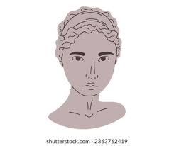 Antique Female Head Clay Stone Sculpture: стоковая векторная графика (без  лицензионных платежей), 2363762419