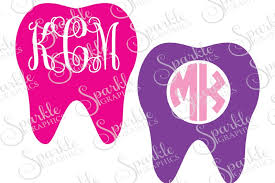 Available in png and vector. Tooth Monogram Frame Cut File