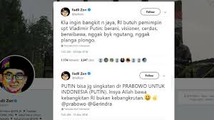 Fadli zon dan yunarto wijaya pamer ipk. Former Trump Fanboy Fadli Zon Now Says Indonesia Needs A Putin Like Leader And It S Prabowo Coconuts Jakarta