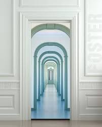 Wall Door Sticker Entry Interior Corridor Passage City Entrance Mural Decole Film Self Adhesive Poster 30x79 77x200cm Door Stickers Door Murals Wall Stickers Murals