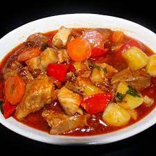 Pinoy Style Pork Afritada Recipe Filipino Original Recipe Pork Afritada Recipe Recipes Pork