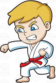 A Boy During A Taekwondo Training Vector Graphics Vectortoons Com Taekwondo Artesanato De Pascoa Para Criancas Desenhos Infantis
