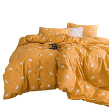 Designart 'yellow fractal flames pattern' modern and contemporary duvet cover set. Amwan Yellow Duvet Cover Set Cotton Floral Bedding Sets Birds Cherry Print Yellow Comforter Cover Cotton Girls Women Bedding Sets 1 Duvet Cover 2 Pillowcases King Duvet Cover Cover Cotton Bedding Set
