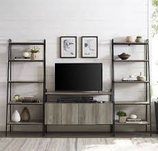 We offer a wide ra. 3 Piece Ladder Shelf Entertainment Wall In Grey Wash Walker Edison Gw52arld3gw