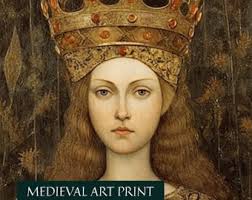 Medieval Queen Print, Middle Age Royal Lady Portrait Painting, Printable  Wall Art, Instant Download