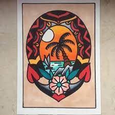 Professional tattooists will ink the design on you in the proper manner. Old School Beach Tattoo Cerca Con Google Beach Tattoo Traditional Tattoo Prints Old School Tattoo Designs