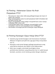 Dasar ini bertujuan untuk menyemarakkan semangat patriotik rakyat. Isi Penting Kebenaran Sukan Ke Arah