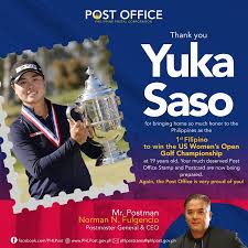 She is the daughter of fritzie saso and masakazu saso. Filipina U S Women S Open Golf Champion Yuka Saso Honored With Special Stamp