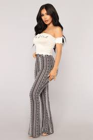 Black And White Striped Flare Pants Outfit Brandy Print Flare Pants Multi Printed Flare Pants Flare Pants Outfit Boho Flare Pant Fashion