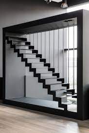 The Thin Black Steel Is A Modern Steel Staircase With Wear Resistant Treads From Genico This Black St Stairs Design Modern Interior Stairs Steel Stairs Design