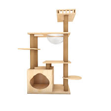Cat supplies and accessories, especially cat trees in every conceivable color shape and design is available here. Wooden Cat Tree Cat Scratching Post Modern Cat Condo Furniture With Na Auchoice