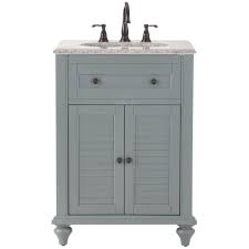 Vigo bianca 23 inch vanity from home depot, $731. Home Decorators Collection Hamilton Shutter 25 In W X 22 In D Bath Vanity In Grey With Granite Small Bathroom Vanities Granite Vanity Tops Marble Vanity Tops