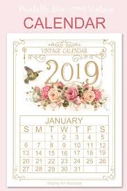 Printable Mini Vintage 2019 Calendar From Shabby Art Boutique Vintage Calendar Calendar 2019 Printable Miniature Calendar