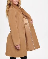 Larry levine beige camel double breasted wa. Dkny Single Breasted Walker Coat Created For Macy S Reviews Coats Women Macy S