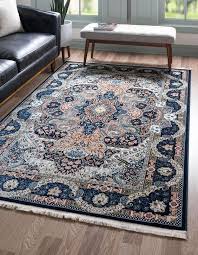 The ideal size for a typical living room or dining area, 8x10 rugs elevate the style of any interior design. Navy Blue 8 X 10 Rabia Rug Blue Rugs Living Room Blue Persian Rug Navy Blue Rug