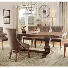 Round farmhouse breakfast table mixed barn wood and metal pedestal kitchen nook/dining room furniture, small 24 (2' ft) 30 or 36 (3') top abwframes 5 out of 5 stars (5,755) $ 309. Rustic Oak Double Pedestal Trestle Dining Table Kirklands