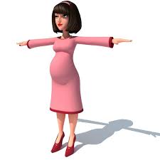 Cartoon Pregnant Woman 3d Model In 2020 Pregnant Women Model Cartoon