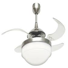 Craftmade bson60 60 fan blades for sonnet ceiling fan clear acrylic. Fanaway Evo2 Endure Brushed Chrome Ceiling Fan With Clear Retractable Blades And Light Global Sources