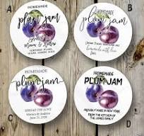 Custom Plum Jam Labels, Printed Plum Jam Stickers, Personalized Preserves  Sticker, DIY Homemade Wedding Favor, Canning Product Label