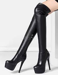 Gojane offers otk boots in styles that are similar to riding boots, and they come in colors like soft taupe, chocolate brown and basic black that go with. Plattform Stiefel Schwarz Uber Knie Stiletto Schenkel Stiefel Fur Frauen Boots High Heels High Heel Boots