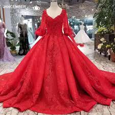 Very elegant and beautiful long sleeve wedding gowns ideas. Lss285 Red Wedding Dresses Big V Neck Puffy Half Sleeves Wedding Gowns With Long Train Ball Gown Bride Wedding Party Dress 2020 Wedding Dresses Aliexpress