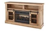 Abbotsford Media Console Electric Fireplace TV Stand  60-in  1400W  Includes Remote Control  Brown CANVAS