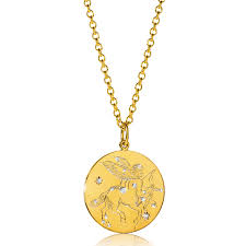 This pendant has pav stones accents with the singular crab zodiac sign pendant and is gold plated. Zodiac Pendant Necklace Sagittarius Verdura Fine Jewelry