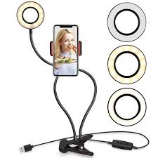 Selfie Ring Light With Tripod Stand Cell Phone Holder For Live Stream Makeup Mini Led Camera Ringlight For Youtube Video Photography Compatible Walmart Com Walmart Com