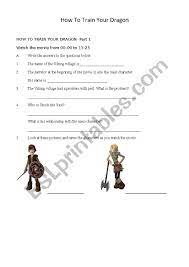Jul 01, 2021 · the ultimate how to train your dragon quiz! How To Train Your Dragon Esl Worksheet By Margret