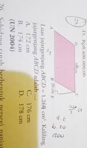 Pada gambar dibawah ini jajargenjang pqrs dibentuk dari segitiga sama kaki pqs dan segitiga sama kaki qrs dengan panjang ps=qs=qr. Ide 33 Luas Jajargenjang Abcd Adalah