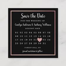 Modern Rose Gold Foil Calendar Save The Date Enclosure Card Calendar Foil Date Save Enclosure Cards Wedding Announcement Cards Rsvp Wedding Cards