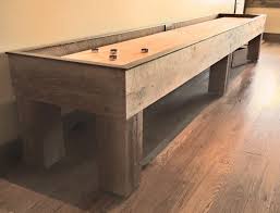 Custom Barnwood Shuffleboard Table In 2020 Game Room Furniture Shuffleboard Table Custom Pool Tables