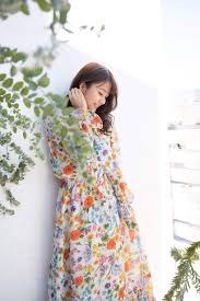 花柄ワンピース フラワー ビタミンカラー マキシ丈 シフォンワンピース ロングワンピース コーデ ドレス 花柄 ワンピース コーデ