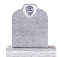 Simple White G603 Granite Tombstone with Flower Carving