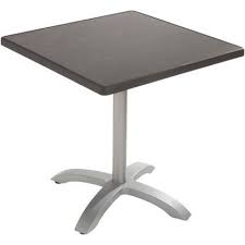 Table Bistro Grosfillex Ecofix Resine Aluminium Anthracite 70 X 70 Cm