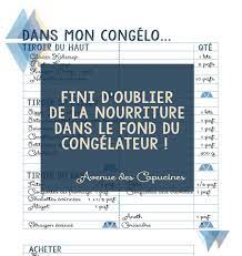 Fiche inventaire contenu congélateur : Avenue Des Capucines Congelation Astuces Inventaire Congelateur Imprimable
