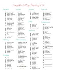 Complete College Packing List Free Printable College Packing College Packing Lists Dorm Room Checklist