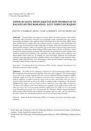 Adalah mendukacitakan dan amalan keselamatan makanan. Pdf Aspek Kualiti Keselamatan Dan Kesihatan Di Kalangan Pks Makanan Satu Sorotan Kajian