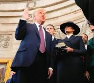 President Trump did not place his hand on the Bible as he took the oath of office during his inauguration on Monday. Thoughts? First lady Melania Trump stood next to him holding