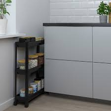 Vesken Rollwagen Schwarz 54x18x71 Cm Ikea Deutschland Ikea Servierwagen Weiss Rollwagen Kuche