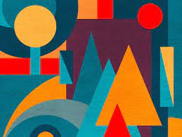 Instant feedback while you design: Abstract Landscape In Geometric Patterns Abstract Geometric Art Geometric Drawing Geometric Shapes Design