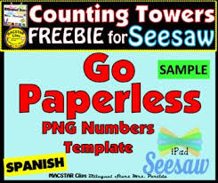 Freebie Counting Towers Sample For Numbers 1 10 Png Templates For Seesaw In Spanish For The Ipadi Appreciate Your Seesaw Classroom Technology Math Resources