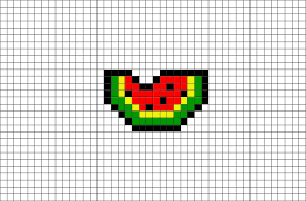 Watermelon Pixel Art Pixel Art Pattern Minecraft Pixel Art Pixel Art Templates
