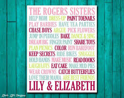 Sisters Wall Art Girls Room Decor Sisters By Littlelifedesigns 8 00 Omg I Want This For Mia And Addy Sisters Wall Art Girls Room Decor Nursery Decor Girl